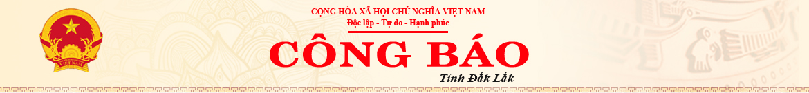 Công báo tỉnh Đắk Lắk